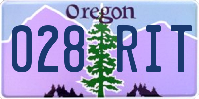OR license plate 028RIT