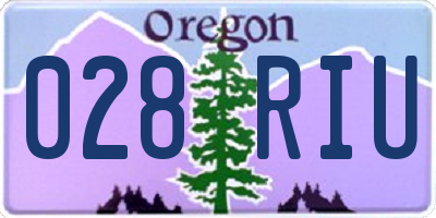 OR license plate 028RIU