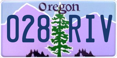 OR license plate 028RIV