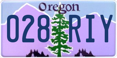 OR license plate 028RIY