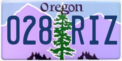 OR license plate 028RIZ