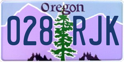 OR license plate 028RJK