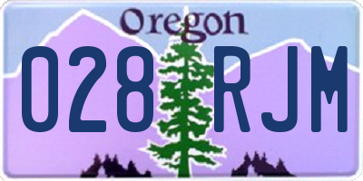 OR license plate 028RJM
