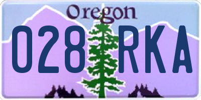 OR license plate 028RKA