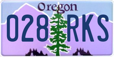 OR license plate 028RKS
