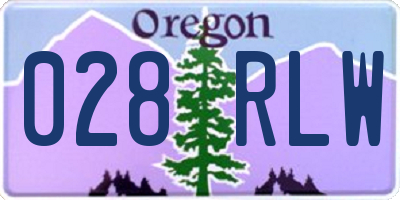 OR license plate 028RLW