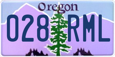 OR license plate 028RML