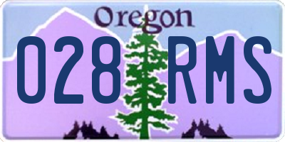 OR license plate 028RMS