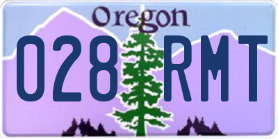 OR license plate 028RMT