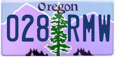 OR license plate 028RMW
