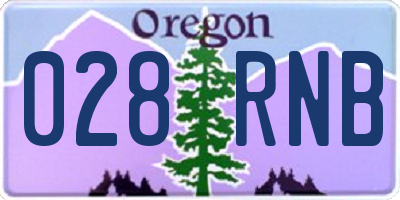 OR license plate 028RNB