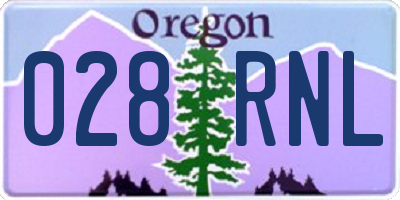 OR license plate 028RNL