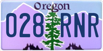 OR license plate 028RNR