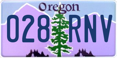 OR license plate 028RNV