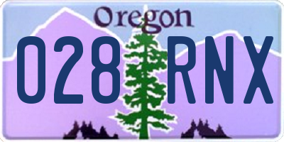 OR license plate 028RNX