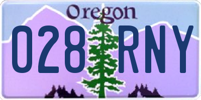 OR license plate 028RNY