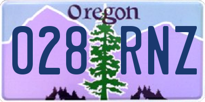 OR license plate 028RNZ