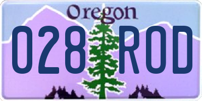 OR license plate 028ROD