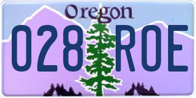 OR license plate 028ROE