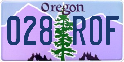 OR license plate 028ROF