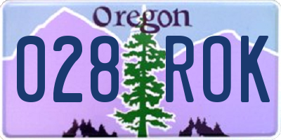 OR license plate 028ROK
