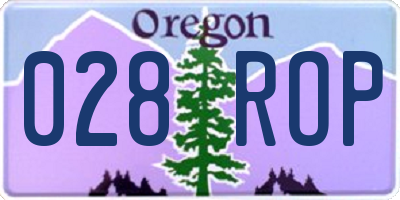 OR license plate 028ROP