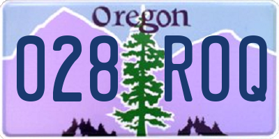 OR license plate 028ROQ