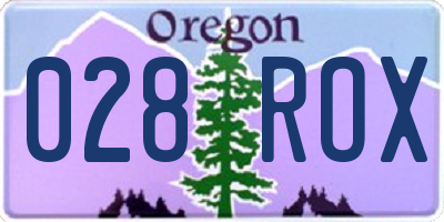 OR license plate 028ROX