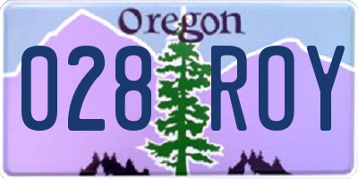 OR license plate 028ROY