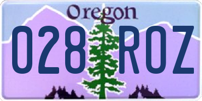 OR license plate 028ROZ