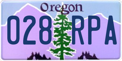 OR license plate 028RPA
