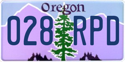 OR license plate 028RPD