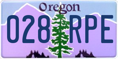 OR license plate 028RPE