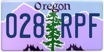 OR license plate 028RPF