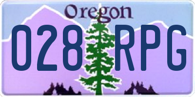 OR license plate 028RPG