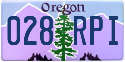 OR license plate 028RPI