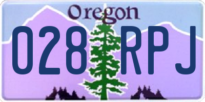 OR license plate 028RPJ