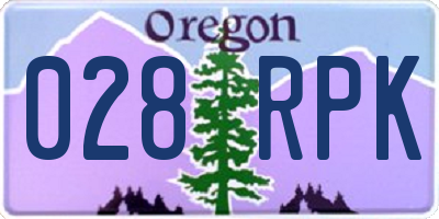 OR license plate 028RPK