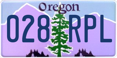 OR license plate 028RPL