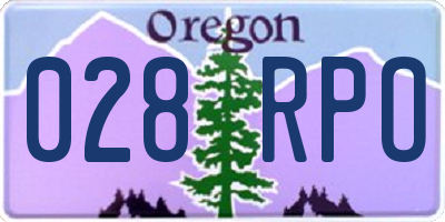 OR license plate 028RPO
