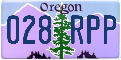 OR license plate 028RPP