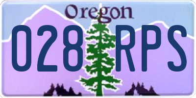 OR license plate 028RPS