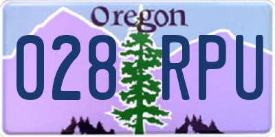 OR license plate 028RPU