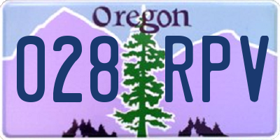 OR license plate 028RPV