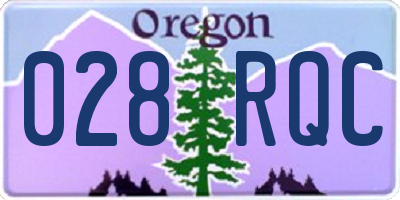 OR license plate 028RQC