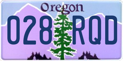 OR license plate 028RQD