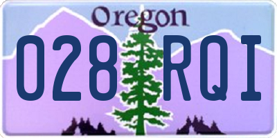 OR license plate 028RQI