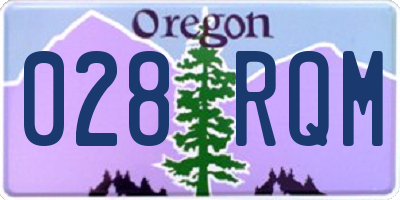 OR license plate 028RQM