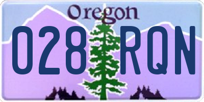 OR license plate 028RQN