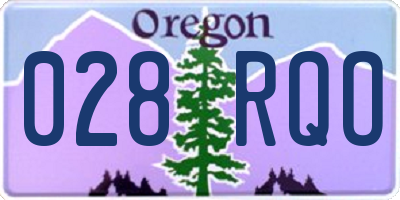OR license plate 028RQO